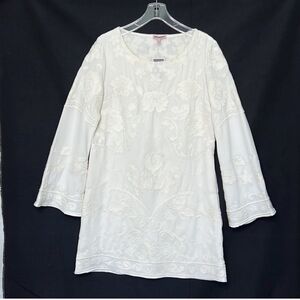 Juicy Coture Angel Ivory Embroidered Tunic dress Medium